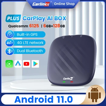 Carlinkit 2022 Ai Box Plus QCM6125 6 + 128 GB Youtube Netfilx IPTV Spotify Bežični CarPlay/Android Auto Kia VW, Toyota Peugeot