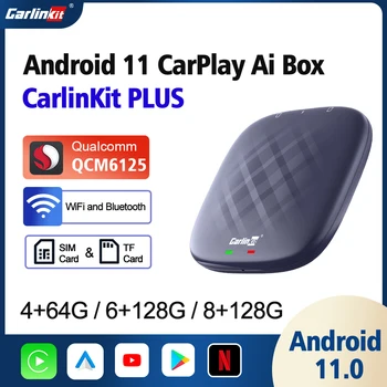 CarPlay Mini Box Android 11 YouTube, Netflix IPTV QCM6125 8-Core Android Auto Bežični CarPlay TV Box 4GLTE WiFi GPS CarlinKit