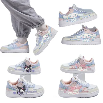 Cipele serije Kawaii Sanrios Cinnamoroll Kuromi My Melody Ženske cipele Proljeće Originalni Modni Popularna Bijele cipele Tenisice