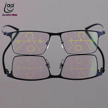 CLARA VIDA = Progresivne мультифокальные naočale za čitanje u okvirima od legure titana s punim okvir, vidljivost u blizini i daljini ODOZGO 0 DODAJ + 0,75 do +4
