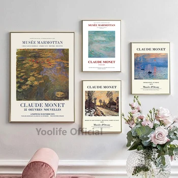 Claude Monet Klasični Vintage Apstraktno Slikarstvo Izložba Plakata Ispis Na Platnu Zidni Paneli Spavaća Soba Dnevni Boravak Kućni Dekor