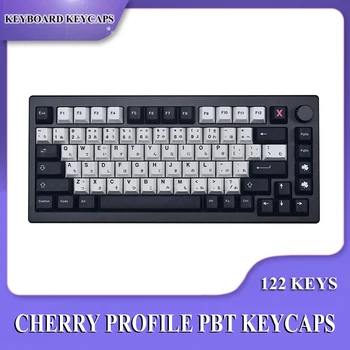 Crn/Bijela boja Višnje Profil Keycaps 122 Tipke Dual Shot PBT Keycaps za Mehaničke Tipkovnice GMK Termosublimacijski Keycap