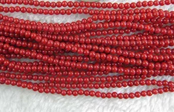 crveni koralj okrugle perle 3-6 mm za izradu nakita, ogrlice i 14 inča FPPJ na veliko