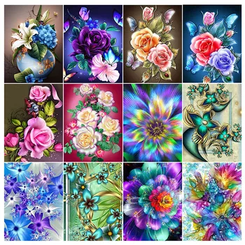 Cvijeće DIY 5D Diamond Slikarstvo Setovi Puni Cijele Bušilica Cvijeće Diamond Mozaik Slikarstvo Gorski Kristal Vez Home Dekor Poklon