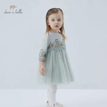 DB16614 Dave Bella/ proljeće сетчатое haljina s slatka uzorkom za djevojčice, moderan dječja smještaj haljina, dječje odjeće u stilu лолиты
