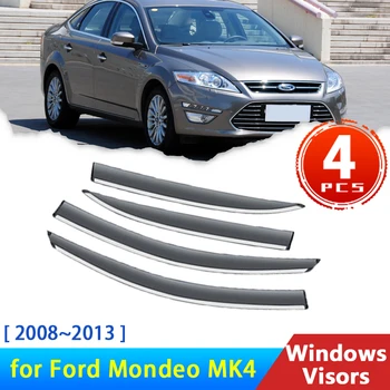 Deflectors za Ford Mondeo MK4 IV 2008 ~ 2013 2010 Pribor 4 kom. Automobilski Prozor, Viziri, Zaštita od Kiše, Zaštita za Obrve, Zaštitni Poklopac