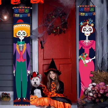 Dekorativni Rekvizite za Noć vještica, Meksički Dan mrtvih, zastave, Visi Na Otvorenom, Znak Na prednjem Trijemu, znakovi Dobrodošlice za Halloween, Kućni Dekor
