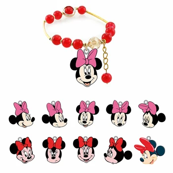 Disney je Slatka I dobro vaspitan Minnie Mickey Mouse Glava Šarm Crvena Narukvica Od Perli Narukvica Od Epoksida Narukvica Nakit Za Prijatelja
