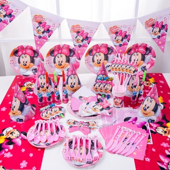Disney Minnie Mouse Za Djevojčice I Djecu Ukrasi Za Zurke Papirnate Čaše Maramice Tanjuri Slamke Dječji Tuš Rođendan Podanici Večernje Pribor