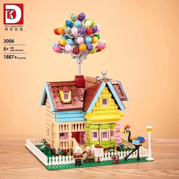 DK3006 Kreativne Scene Iz Crtića Balon koji Leti Kuća Model Cigle MOC Putovanja Kuće Gradivni Blokovi Igračke Dječji Božićni Pokloni