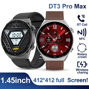 DT3 Pro Max Pametnih Satova Za Muškarce i Za Žene 1,36 Inča Ekran NFC Smartwatch Za Muškarce Sat BT Poziva Ručni Sat GPS Tracker Fitness Narukvica