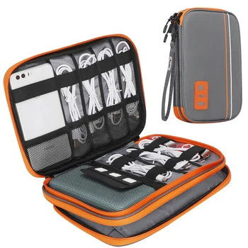 Dupli sloj e-bag-Organizator Acoki, Putnu torbu za naprava za USB-a, SD kartice, hard disk, Power Bank, I Pad Mini