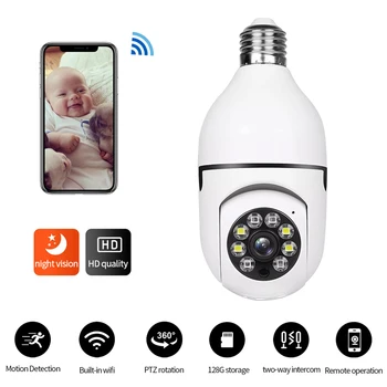 E27 Nadzorne Led Žarulja Utičnica 360 ° WiFi Sruši Lampa Full Color Kamera Za Praćenje Osoba Za Noćni Vid