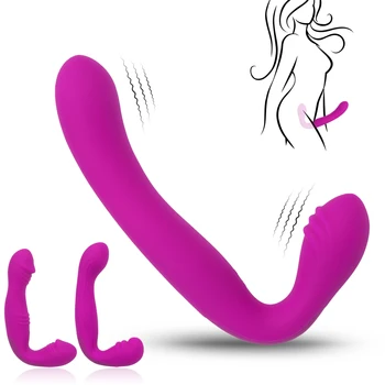 Erotske Igračke za Odrasle Bez Naramenica Strapon Dildo Vibrator dijelimo Vibracija Penis Lezbijke Strapon Dual Član Seks Igračke za Žene