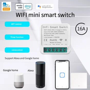 eWeLink 16A MINI WiFi Switch DIY 2-sistemski Daljinski Upravljač Timer Releja Automatizacija Za Pametne Života Rad S Alexa Google Assistant