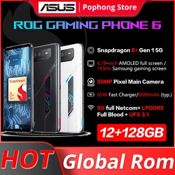 Globalna ugrađena memorija ASUS ROG Phone 6 Igre mobilni telefon 6,78 inča 165 Hz AMOLED Snapdragon 8 + Gen 1 OctaCore 65 W FastCharge Android 12 NFC