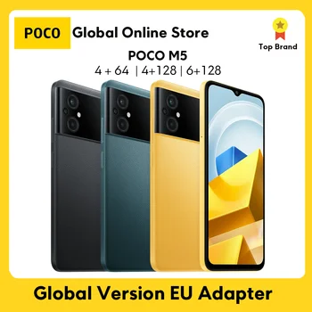 Globalna verzija POCO M5 Smartphone 4 + 64 GB/4 + 128 GB/6 + 128 GB NFC MTK G99 Восьмиядерный 90 Hz 6,58 
