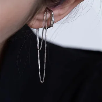 Gotička zlatna srebrna boja pismo s Earcuff krug četkom uha pljuska lažni piercing naušnice od umjetnog za žene korejski modni nakit 