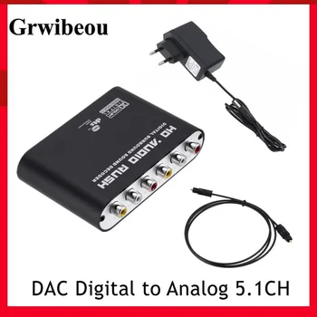 Grwibeou AC3 Audio digitalno-analogni 5.1-Kanalni Stereo DAC Pretvarač Optički SPDIF Koaksijalni AUX 3,5 mm do 6 RCA Dekoder Pojačalo