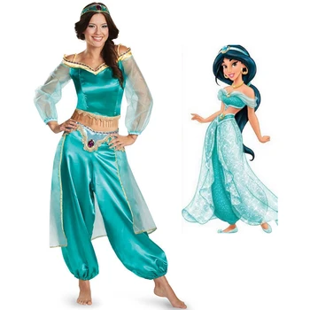 Halloween Aladdin čarobna svjetiljka Aladdin Princeza Jasmin Kostime Za Косплея Odrasle Karnevalska Zabava Princeza Jasmin skupe haljine Odijela