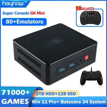 HEYNOW Super konzola GK Mini Win11 i Batocera s 71000 + Igrama 80 + Emulator Dual WiFi 4K Retro Gaming player PS2/WII/WIIU/DC/N64