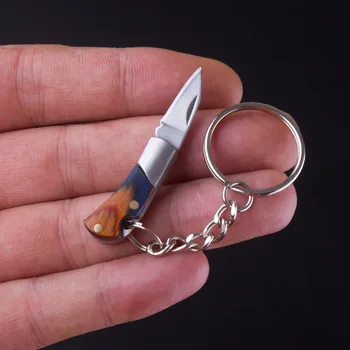 High-end Prijenosni mini-sklopivi nož od nehrđajućeg čelika, ženski voćni nož za samoobranu, privjesak za ključeve