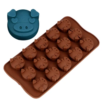 HILIFE 15 Rupa DIY Keks Alata Za Ukrašavanje Torte Zabavna Forma Za Pečenje u Obliku Svinje 3D Silikonska Forma Za Čokoladu Sapun Slatkiša čokolada gluposti Kalup