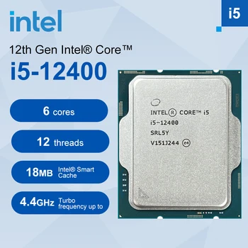 Intel Nove Core i5-12400 i5 12400 2,5 Ghz 6-core 12-nit procesor Procesor 10 NM L3 = 18 M 65 W Igre procesor LGA 1700 Pribor