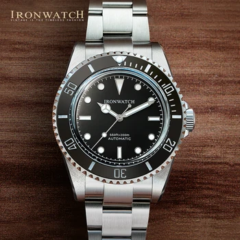 Ironwatch Gospodo Vintage sat za ronioce Sub 14060 Bubble Sapphire 40 mm Crni brojčanik PT5000/SW200 Mehanizam s Автоподзаводом 20Bar BGW-9 Lume