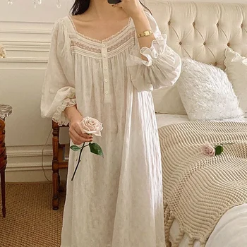 Japanski Odjeća za Sobu Čipkan Haljina Lolita Bijelo Donje Kraljevsko Klasicni Pidžame spavaćice Ljeto Jesen spavaćica za Dame Noćni Odijevanje