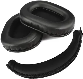 Jastučići za uši + povez za glavu je kompatibilan sa Sony MDR-7506, MDR-V6, MDR-CD900ST, smjenski амбушюра za slušalice + poklopac za оголовья /uha