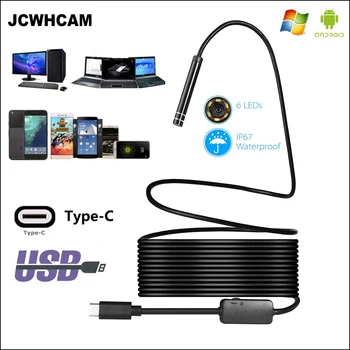 JCWHCAM USB TYPE-C Endoskop Inspekcijska Kamera 5,5/7/8 mm 1 M, 3 M, 5 m Fleksibilan Zmijoliku Kabel Type C Android Endoskop Kamera