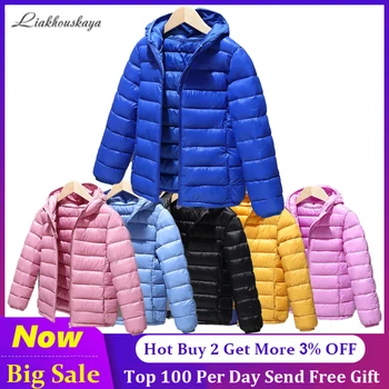 Jesensko-zimske jakne Za djevojčice, Dječje jakne Za Djecu, Toplo dolje jakne Za Dječake, Parkovi za djevojčice, odjeća, 110-160 cm