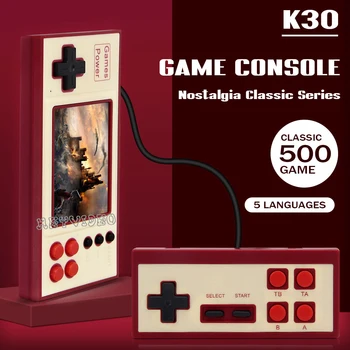 K30 Klasicni Handheld Konzola za Video igre, ugrađena u 500 Klasičnih Igara, Dual konzola, Podrška AV-izlaz, Dječji Mini-igre player