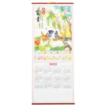 Kalendar 2023 Kineski Zid Godine Visi Novi Zec Mjesečni Planer Tradicionalni Lunar Godišnji Dekor Dnevni Raspored Kalendara Shui