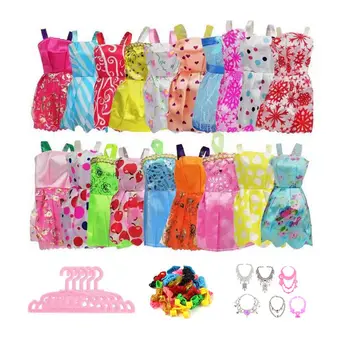 Kawaii 35 kom./lot, dječje igračke = 10 mini-haljina + 10 skupio + 10 cipela + 5 Lutkarsku Pribor za Barbie, dar za djecu Igre 