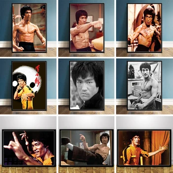 Kineska Zvijezda Kung-fu Bruce Lee je Slika na Platnu Plakata i Grafika Zidni Umjetničke Slike za Dnevni boravak Cuadros Ukras Kuće