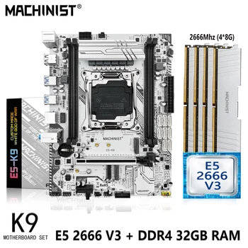 Kit matične ploče MACHINIST X99 K9 s procesorom Intel Xeon E5 2666 V3 LGA 2011-3 Kit 32G (4*8) DDR4 RAM-a Podrška za desktop memorije NVME M. 2