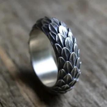 Klasicni punk-prsten sa драконьей skale, muško i žensko moderan hip-hop metalni prsten sa skale викинга, muško мотоциклетное večernjim prsten, nakit poklon