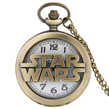 Klasicni Star Wars Šuplje Kvarc Džepni Sat Casual Privjesak Privjesak Sat s Lancem-ogrlicom od Božićni Poklon za Muškarce, Žene Djecu