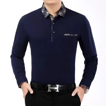 Klasična Branded Muška košulja Muška Polo Majica, Muška Polo Majica S Dugim Rukavima I Džep, Bez Veličina