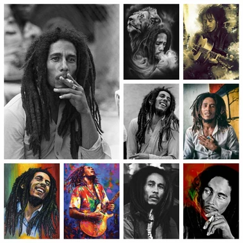 Klasična Glazba Jamajke Reggae Pjevač 5d Potpune Kvadratne Bušenje Diamond Slikarstvo Bob Marley Portret Vez Križić Art Dekor Sobe