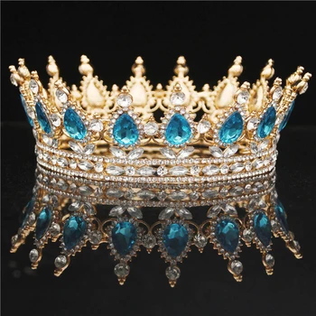 Kraljica Baroka Kralj Nevjesta Tijara Crown šlem Prom Svadbeni Tiaras i Krune Bujne Ukras Za Kosu Pribor