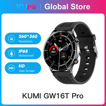 KUMI GW16T Pro Puni Zaslon Osjetljiv na dodir Za Muškarce Sat Pametni Sat Osoba Monitor Srčane IP68 Vodootporan Žena Smartwatch za IOS, Android