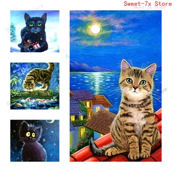 Kućni ljubimci Mačke Crtani DIY 5D Diamond Slikarstvo Skup križićima Potpuna Bušilica Vez Mozaik je Umjetnička Slika iz Rhinestones Poklon