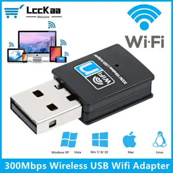 LccKaa 300 Mb/s USB Wifi Adapter Bežična Mrežna Kartica 2,4 Ghz Wireless USB WiFi Adapter 802.11 n wifi Ključ Mrežna Kartica RAČUNALA