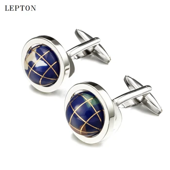Lepton Novost Globus Zemlja Manžete Za Muškarce Visoke Kvalitete Rotirajući Globus Earth Karta Svijeta Manžete Relojes Gemelos