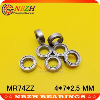 Ležaj NBZH Besplatna Dostava MR74 Z SMR74ZZ L-740ZZ 4*7*2.5 MM Minijaturni Ležaj od nehrđajućeg čelika 440C Materijal 10 kom./lot