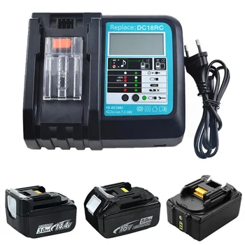 Litij-ionska Baterija Punjač Makita 14,4 18 U BL1830 BL1430 DC18RC DC18RA električni alati 3A Punjenje Struje S Led Ekrana USB Port