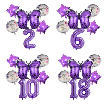 Ljubičasta Baloni-Leptir s 40-inčni Velikim Ljubičastim Brojem Balonima Sretan Rođendan Globos Dječji Nakit za Djevojčice na Rođendan
